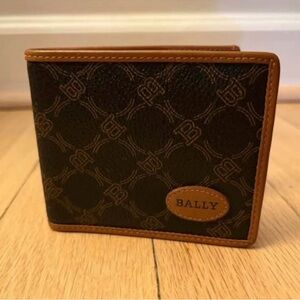 Bally Black and Brown Men's Bifold Wallet